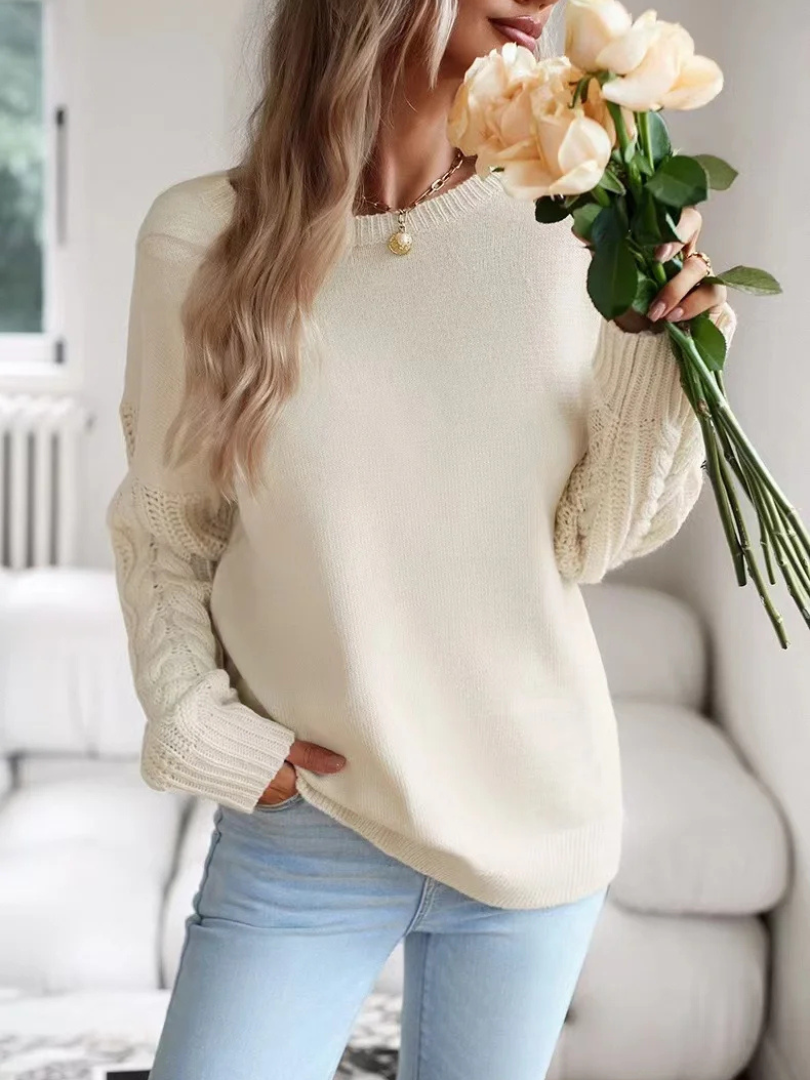 Della I Cable-Knit Round Neck Sweater